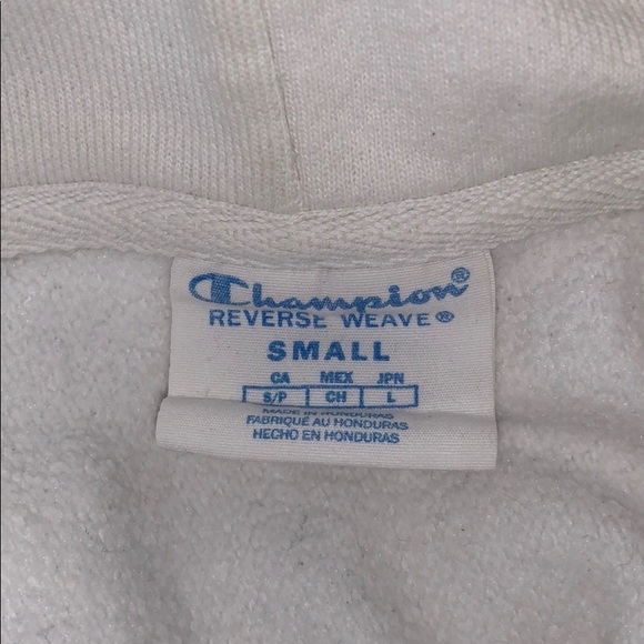 Champion White Reverse Weave Hoodie size S - Picture 6 of 6